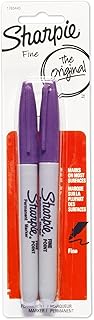 Sharpie Permanent Markers, Fine Point, Purple, 2-Pack (1765445)
