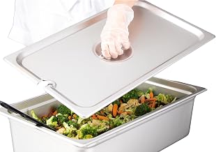 Full-Size Stainless Steel Hotel Pan Slotted Handled Cover