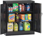 Tennsco Counter Height Cabinet, Unassembled, Black