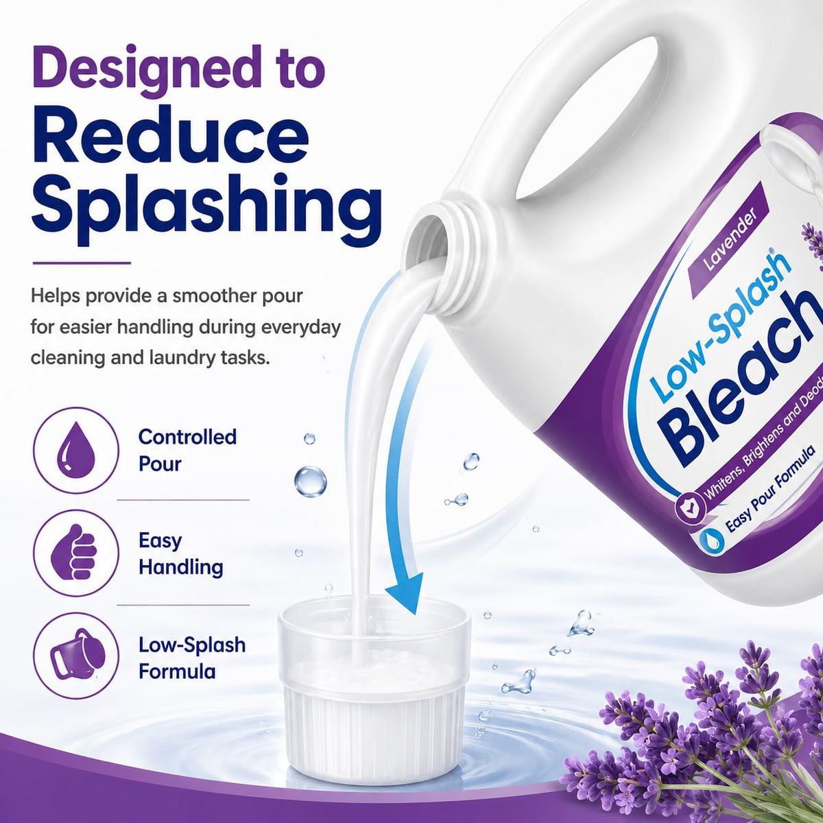 Low Splash Bleach by Generic – 121 Fl Oz (Pack of 1), Model RHLV-121-LV