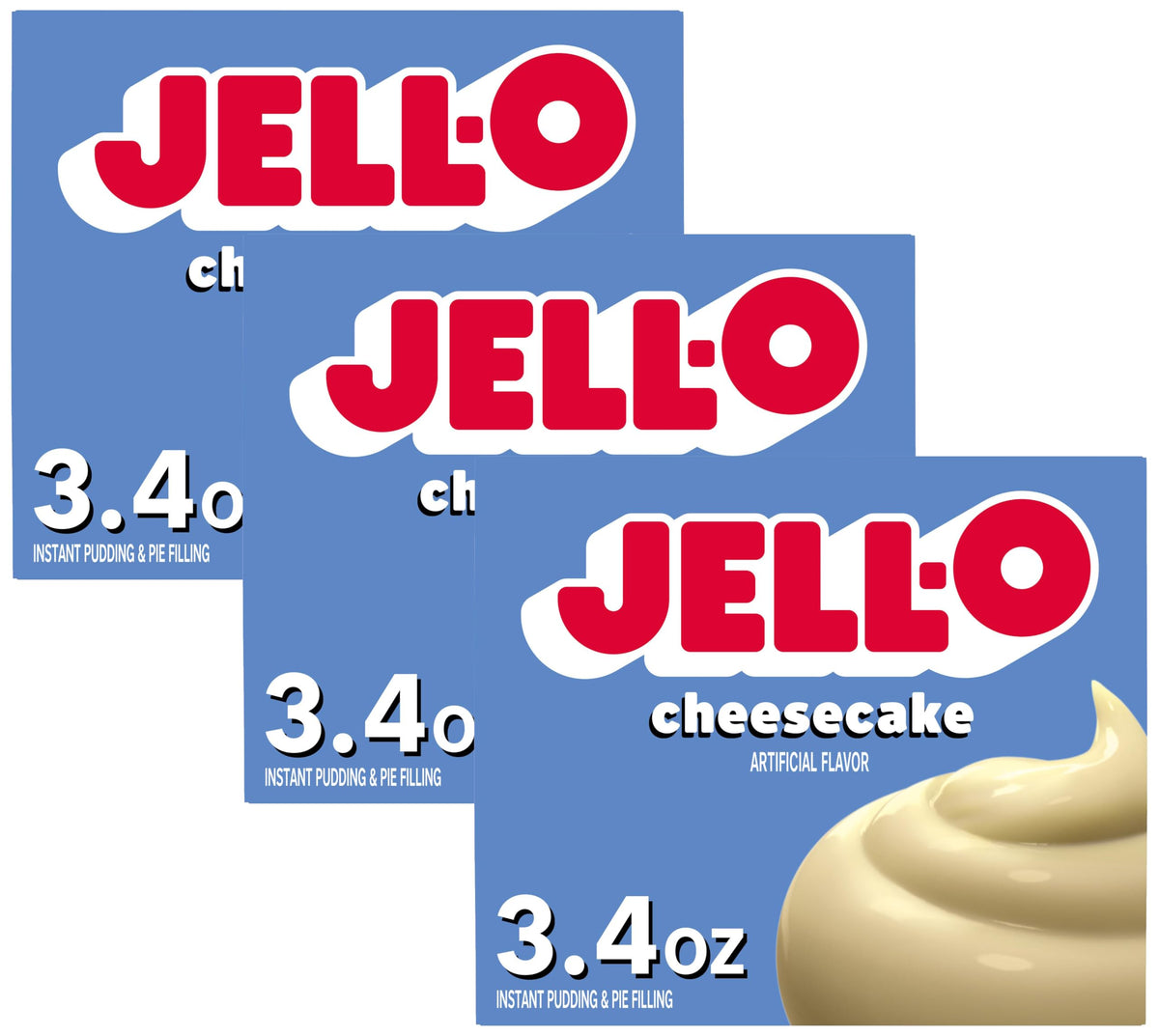 Jell-O CHEESECAKE / 3.4 Ounce (Pack of 3) / White Pudding Mixes