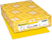 Neenah Astrobrights Color Paper, 8.5” x 11”, 24 lb/89 gsm, Sunburst Yellow, 500 Sheets (22591)