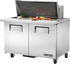 True TSSU-48-18M-B-HC Commercial Cold Food Prep Table with Hydrocarbon Refrigerant, 40.375" Height, 34.25" Width, 48.375" Length