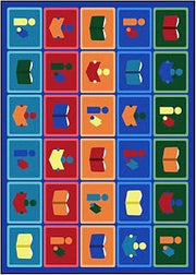 Joy Carpets Library Blocks Rug, Multi, 10'9" x 13'2"