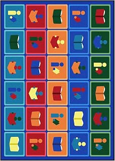 Joy Carpets Library Blocks Rug, Multi, 10'9" x 13'2"