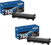 Brother Genuine TN760 High Yield Black Toner Cartridge 2-Pack