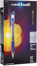 Uni-Ball Gel Pen, Stick, Medium, Blue, PK12