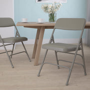Hercules Metal Folding Chair by Flash Furniture – Set of 1, Steel, Foam, Vinyl, Gray Vinyl/Gray Frame, Model HA-MC309AV-GY-GG