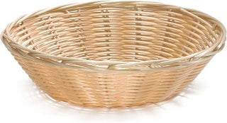Tablecraft 8-1/2" x 2-1/4" Round Hand-Woven Plastic Basket