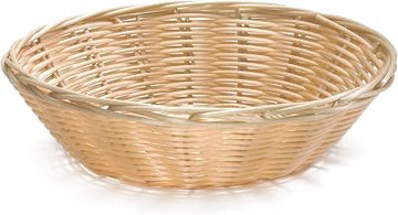 Tablecraft 8-1/2" x 2-1/4" Round Hand-Woven Plastic Basket