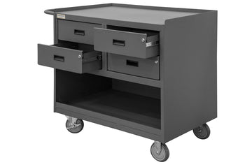 Mobile Bench Cabinet by Durham – 24.25"W x 36.375"H x 26"D, Alloy Steel, Grey, Model 3120-95