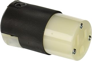 Hubbell HBL5269C Connector, 15 amp, 125V, 5-15R, Black/White