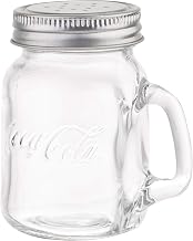 Tablecraft Coca-Cola Mason S&P Shakers, Glass Jar with Metal Lid, 4.75oz