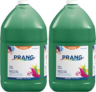 Prang Ready-to-Use Tempera Paint, Green, 1 Gal., 1 Count (Pack of 2)