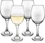 Libbey Classic White Wine Glasses Set of 4, Casual, Modern Stemmed Wine Glasses, Classy Drinking Glass Cups Set for Weddings, Intimate Gatherings