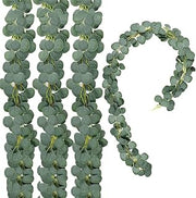 Christmas Wreath 4 Pack Eucalyptus Garland Artificial Eucalyptus Leaves Greenery Vine for Table/Wedding Backdrop/Fireplace Decor 5. 5 Ft Hanging Decoration Wreath