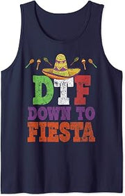 DTF Down To Fiesta Shirt Funny Cinco De Mayo Mexican Party Tank Top
