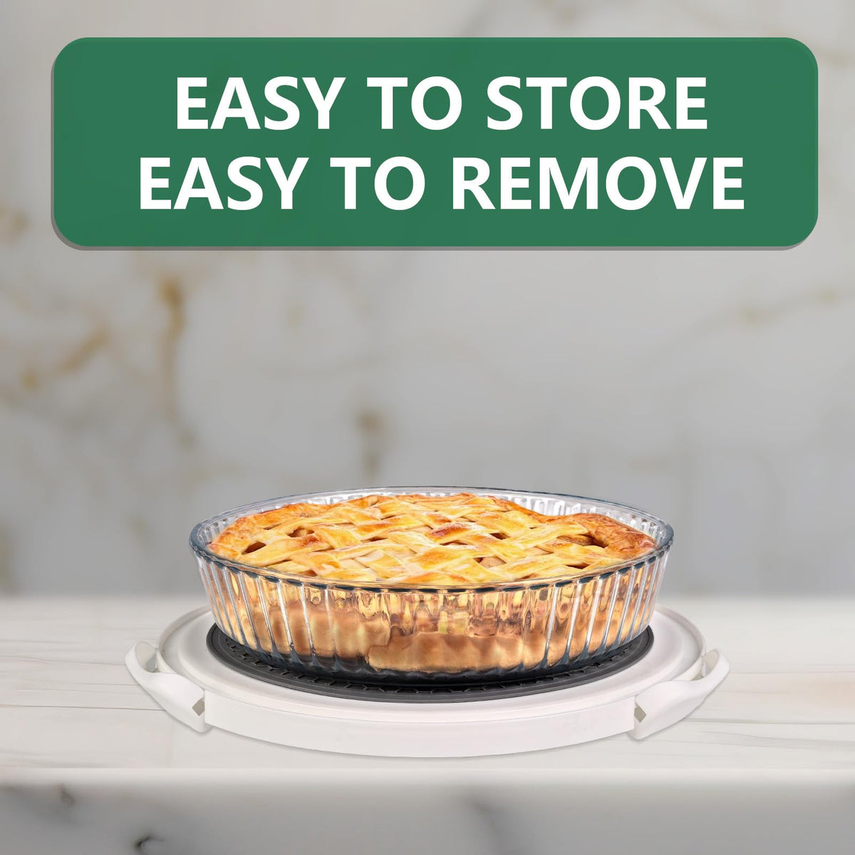 Tmrioplep Pie Carrier Set with Lids and Handles, 12 Inch, Green