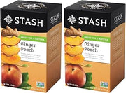 Stash Tea Green Tea, Ginger Peach with Matcha, 18 ct (Pack of 2)