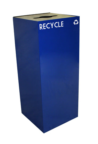 GeoCube Recycling Receptacle with Combination Slot/Round Opening by Witt Industries – 36-gallon, 36.0 gallons, Steel, Blue, Model 36GC04-BL