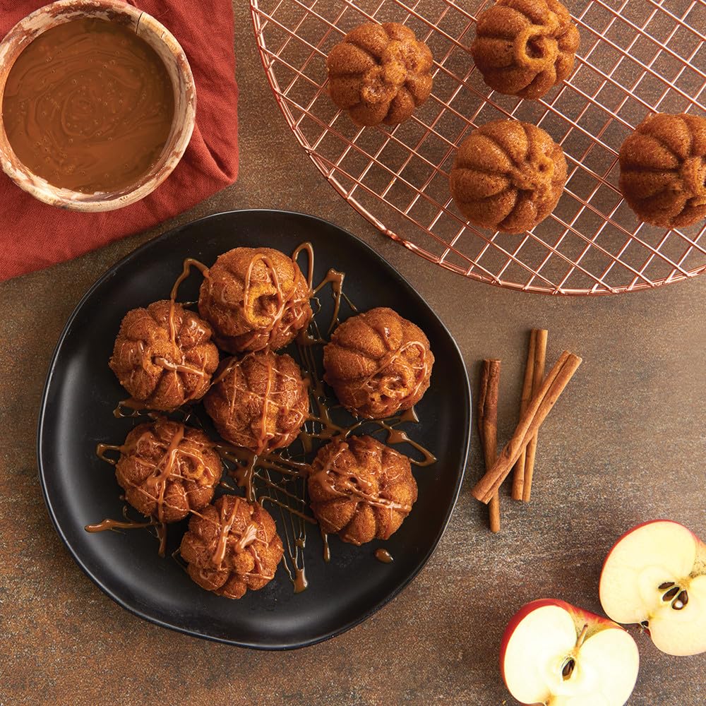 Lil' Pumpkins Cakelet Pan by Nordic Ware – 2 Cup Capacity, 2.0 cups, Aluminum, Bronze, Model 89048
