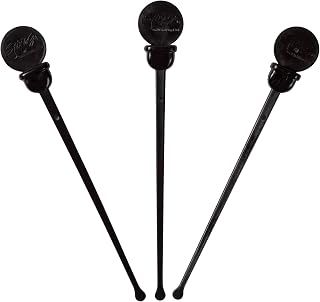 StixToGo 4.75" Black Stir N Plug Stix for Disposable Lids, Package of 200