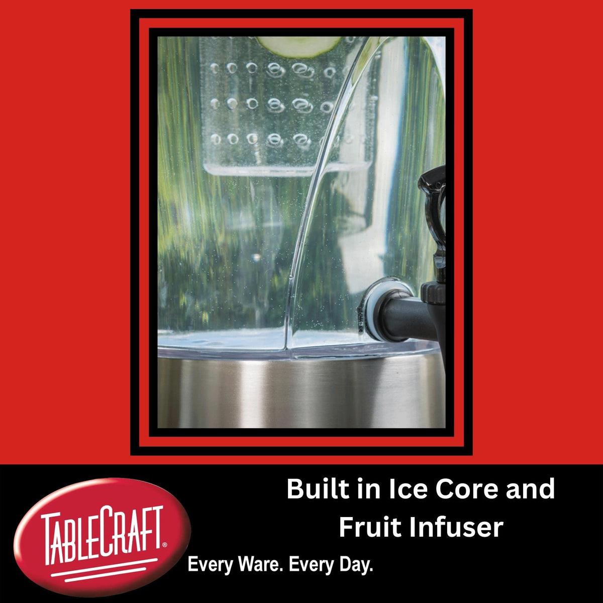 Cold Beverage Dispenser by Tablecraft – 3.5 gallons, Stainless Steel, Silver, Model N175