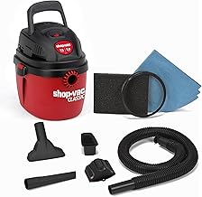 Shop-Vac 1.5 Gal 2.0 Peak HP Wet/Dry Vacuum, Wall Mount Small Vac, 2030100 | Compact & Portable with Collapsible Handle & Wall Bracket, Attachments Included, Great for Home, Car & Workshop