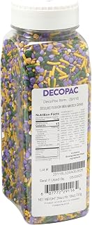 DecoPac Mardi Gras Deluxe Fusion Mix Candy Sprinkles, 26oz, Edible Sprinkles in Handheld Container, Sugar Cake Decorations For Celebration Cakes, Cupcakes, Cookies, Ice-cream, and Donuts