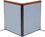 Global Industrial 36-1/4"W x 43-1/2"H Deluxe Freestanding 2-Panel Corner Room Divider, Blue