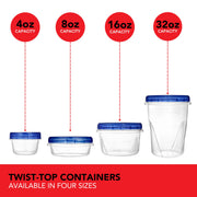 Stock Your Home 8 oz / Blue / 4 Pack Container Sets