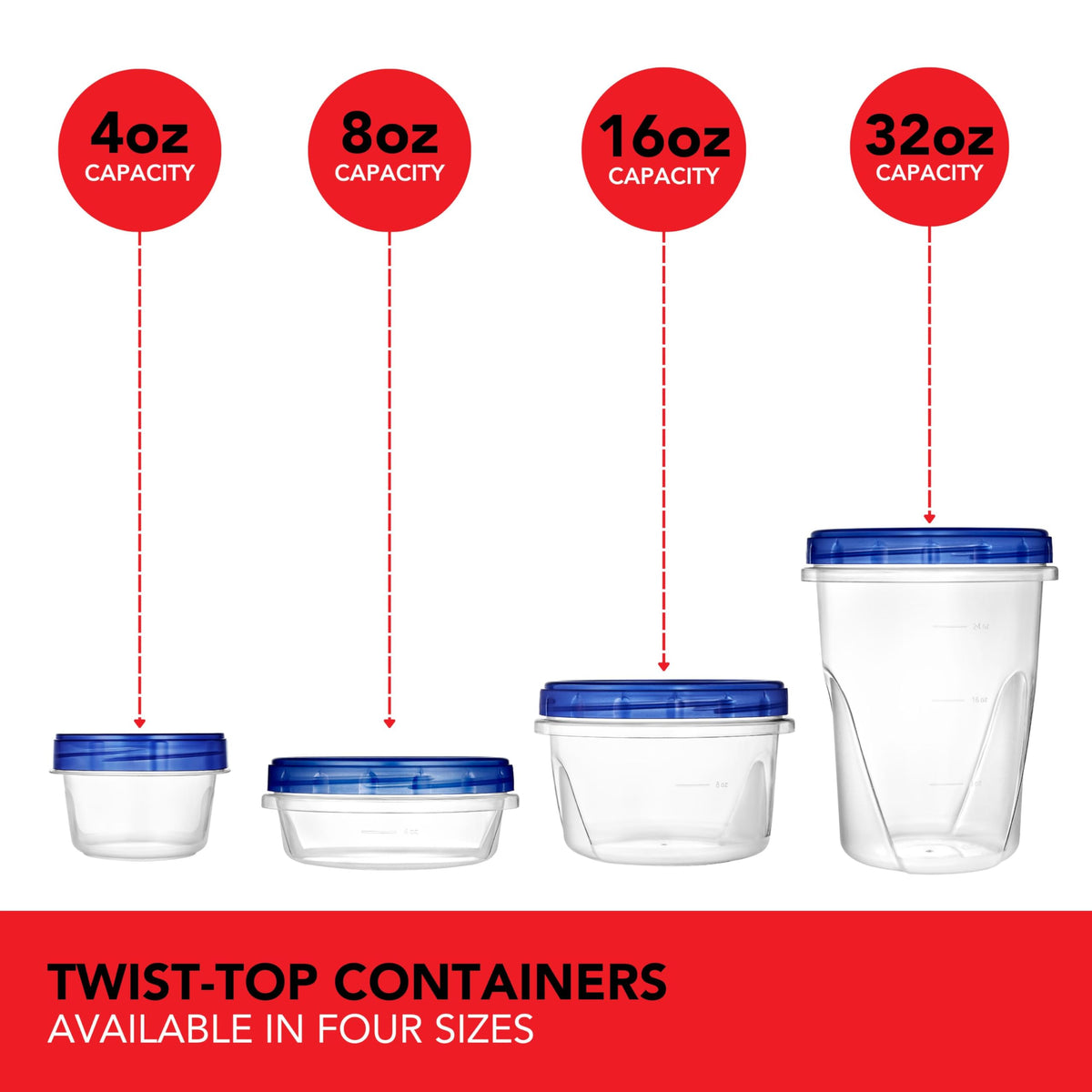Stock Your Home 8 oz / Blue / 4 Pack Container Sets