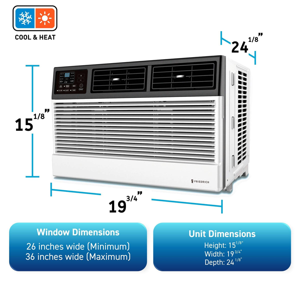 Chill Premier + by Friedrich – 1 cubic_feet, White, Model CEW08B11B-CPS13