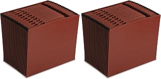 Pendaflex ER17A Earthwise Leather-Look Expanding File, Open Top, A-Z Index, 12 x 10,Red (Pack of 2)