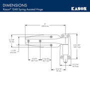 1248 Spring Assisted Hinge by Kason – Zinc, Chrome, Pack of 2, Model 11248000004