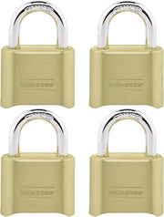 Master Lock Gold Combination Padlock,Gate Lock for Outdoor Fence or Shed,Small-Lock with Customizable Code for Indoor or Outdoor Storage,175EC4,(Pack of 40)