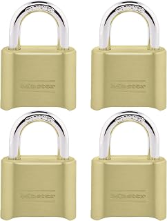 Master Lock Gold Combination Padlock,Gate Lock for Outdoor Fence or Shed,Small-Lock with Customizable Code for Indoor or Outdoor Storage,175EC4,(Pack of 40)