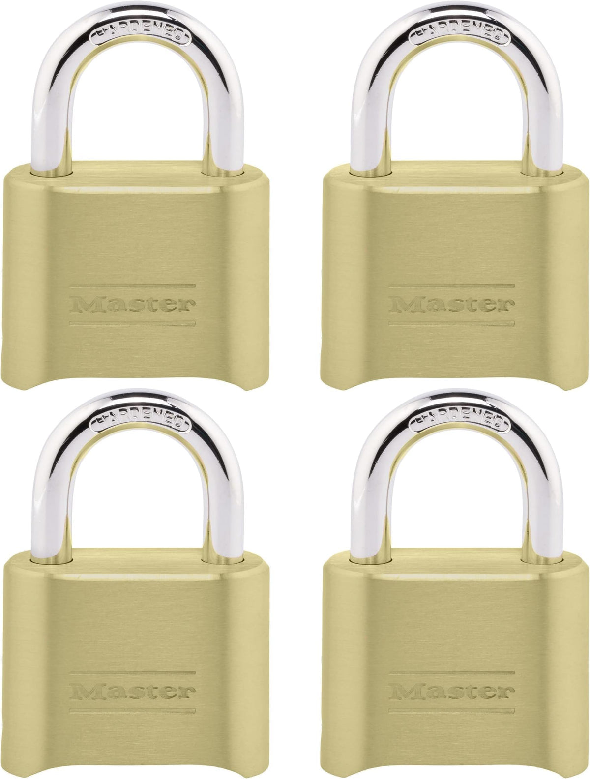 Gold Combination Padlock by Master Lock – 40 Pack, Alloy Steel, Gold, Pack of 40, Model P67781