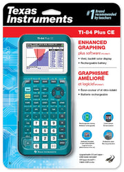 TI-84 Plus CE Graphing Calculator by Texas Instruments – Plastic, Teal, Model 84PLCE/TBL/1L1/AX