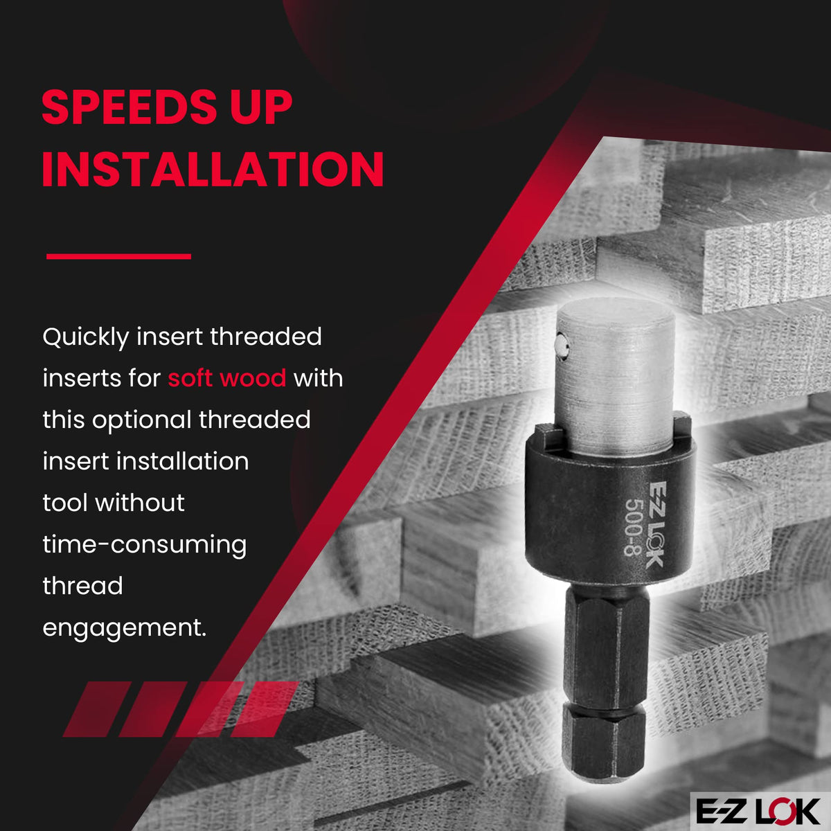 E-Z LOK 500-8 / Black / Industrial Externally Threaded Inserts