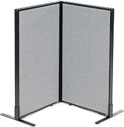 Global Industrial 24-1/4"W x 42" H Freestanding 2-Panel Corner Room Divider, Gray
