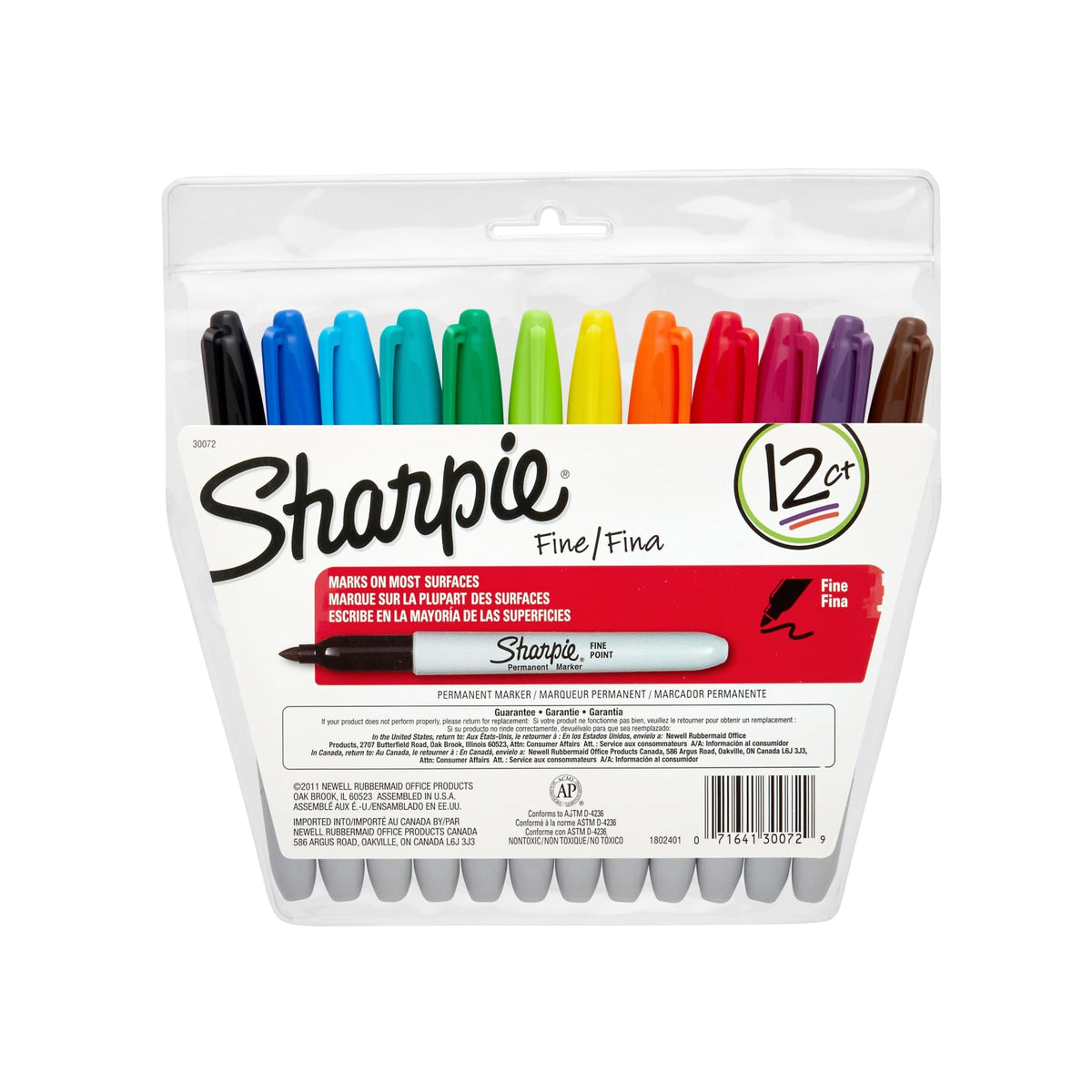 Sharpie Assorted Classic / 1 Count (Pack of 12) / Fine Permanent Markers