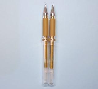 Uni-Ball Signo Broad UM-153 Gel Ink Pen, Gold Ink, 2 pens per Pack (japan import) [Komainu-Dou Original Package]