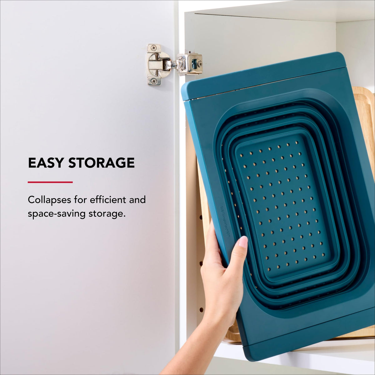 Over-the-sink Collapsible Colander by KitchenAid – 4-Quart, Rubber, Agave, Model KHQ867OSAGA
