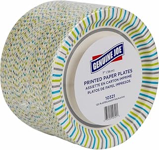Genuine Joe Printed Paper Plates, 7" (Pack of 125)