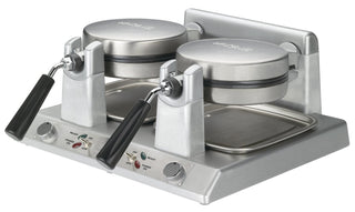 () 50 Waffle/Hr Belgian Waffle Maker by Waring – 120-Volts, Stainless Steel, Silver, Model WW250