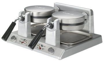 () 50 Waffle/Hr Belgian Waffle Maker by Waring – 120-Volts, Stainless Steel, Silver, Model WW250