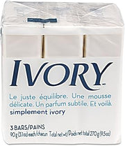 Ivory Bath Soap White Origanal 3.1 oz Bars 3 Count (Pack of 24) (72 total Bars)