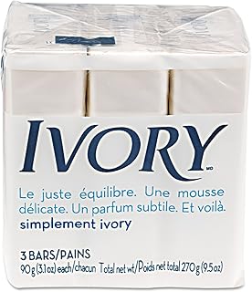Ivory Bath Soap White Origanal 3.1 oz Bars 3 Count (Pack of 24) (72 total Bars)