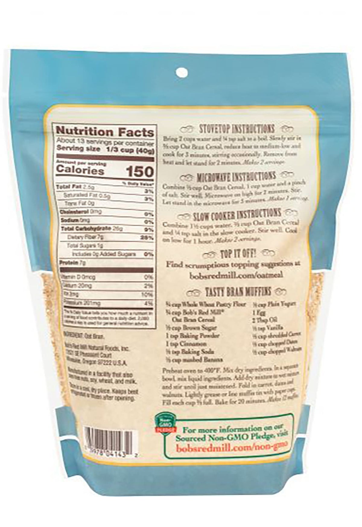 Bob's Red Mill 18 Ounce (Pack of 1) / ... / 1 Oat Bran